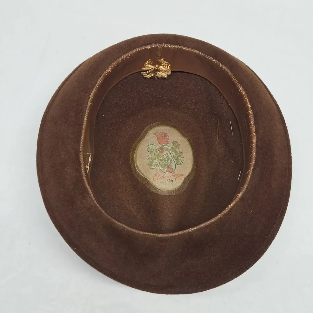 Vintage Eichenberger Switzerland Brown Beaver Hat Hunter Fedora Size 7 1/8 EU 57